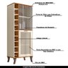 Buffet E Cristaleira Com Adega Lateral Nature/off White - 6