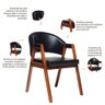Kit 4 Cadeiras Sala de Jantar Premium com Braço Madeira Maciça Movellu Home - 4
