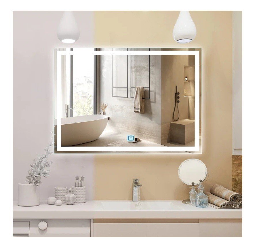 Ver imagem 2 de Espelho Jateado Iluminado com Led Frio e Touch 90x50cm Horizontal