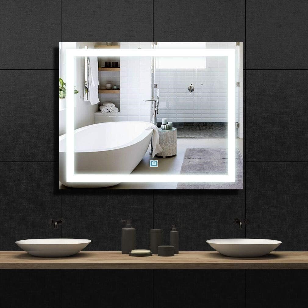 Ver mais imagens de Espelho Jateado Iluminado com Led Frio e Touch 90x50cm Horizontal