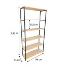 Ver imagem 3 de Estante Style Ample 6 Prateleiras Industrial Natural e Preto