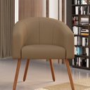 Ver imagem 3 de Kit 2 Poltronas Decorativas com Pés em Madeira Marselha Bege