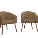 Ver imagem 2 de Kit 2 Poltronas Decorativas com Pés em Madeira Marselha Bege