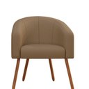 Ver imagem 4 de Kit 2 Poltronas Decorativas com Pés em Madeira Marselha Bege
