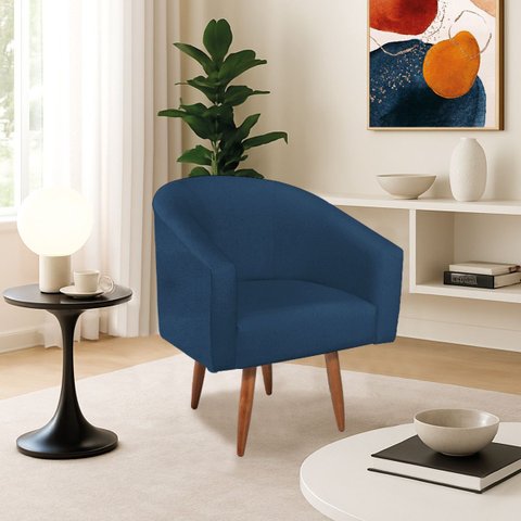Poltrona Decorativa Jade Design Moderno Sala de Estar Quarto Escritório Confortável Luxo Pés Palito 