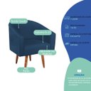 Ver imagem 4 de Poltrona Decorativa Jade Design Moderno Sala de Estar Quarto Escritório Confortável Luxo Pés Palito