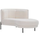 Ver imagem 1 de Sofá Chaise Direito Base Preto Penélope Bouclé Off White - Nexta Casa