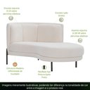 Ver imagem 3 de Sofá Chaise Direito Base Preto Penélope Bouclé Off White - Nexta Casa