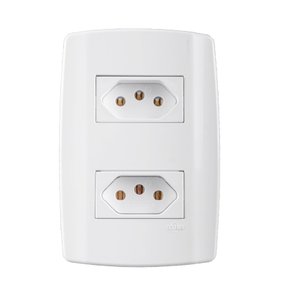 Tomada Slim Monobloco Dupla 20a 80121 Ilumi