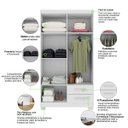 Ver imagem 4 de Guarda Roupa 4 Portas 2 Gavetas Infantil Encanto MDP 100cm