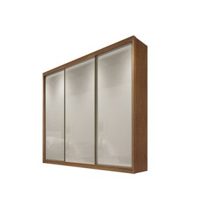 Guarda Roupa Casal 3 Portas 4 Gavetas - Arezzo Plus-Cumaru/Fendi - Móveis Novo Horizonte