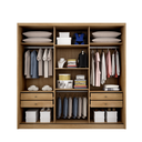 Ver imagem 4 de Guarda Roupa Casal 3 Portas 4 Gavetas - Arezzo Plus-Cumaru/Fendi - Móveis Novo Horizonte