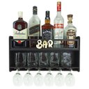 Ver imagem 1 de Barzinho de Parede Aparador Para Bebidas Para Sala Tema Bar - 49x26 Cor Preto