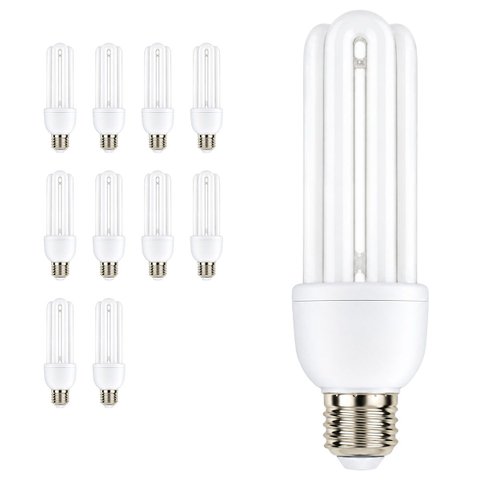Lampada Kit 10 Uni Fluorescente 127V 20W Iluminaçao Ambiente Luz Potente Energia Rua Casa Sala Quart