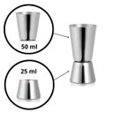 Ver imagem 2 de Dosador Duplo 25ml 50ml Inox para Bebidas Bartenders