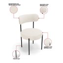 Ver imagem 4 de Mesa Jantar Vidro 200cm Kit 8 Cadeiras Base Aço Preto Boucle Ted H02 - D'Rossi
