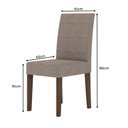 Ver imagem 4 de Kit 2 Cadeiras Estofadas Lisa e Pés MDF Josi Marrom/Amêndoa/Capuccino