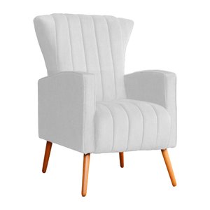 Poltrona Decorativa Melinda Pés Palito Suede Cores - S.A Móveis DS Móveis Poltrona Melinda Branco