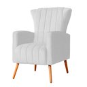 Ver imagem 3 de Poltrona Decorativa Melinda Pés Palito Suede Cores - S.A Móveis DS Móveis Poltrona Melinda Branco