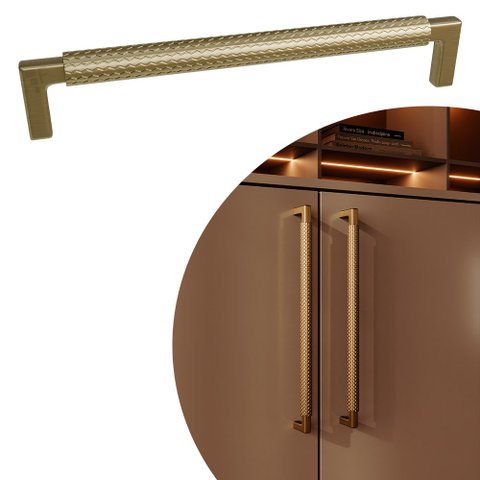 Puxador Zigrinato Il 1780 - Bronze Escovado - 224mm