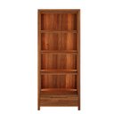 Ver imagem 1 de Conjunto Sala Jantar Nature: Cristaleira, Mesa, Banco e Cadeiras Madeira Pinus Rústico Escuro