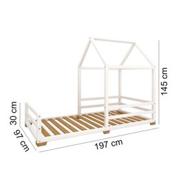 Cama Infantil Meia Casinha Evolutiva Com Pes  Branca - 3