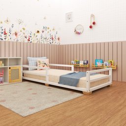 Cama Infantil Meia Casinha Evolutiva Com Pes  Branca - 8