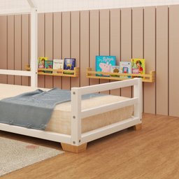 Cama Infantil Meia Casinha Evolutiva Com Pes  Branca - 6