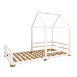 Cama Infantil Meia Casinha Evolutiva Com Pes  Branca - 2