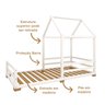Cama Infantil Meia Casinha Evolutiva Com Pes  Branca - 9