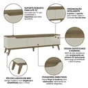 Ver imagem 5 de Rack para TV até 75 Polegadas MDF 180cm 2 Portas 1 Gaveta Liverpool Yescasa Marrom