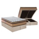 Ver imagem 1 de Cama Box Baú Queen: Colchão Espuma D45 Plumatex Plumatex Selectus 24 + Base Universal Suede Clean