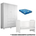 Ver imagem 1 de Berço Americano Mini Cama Mel e Guarda Roupa Duda 4 Portas Branco Brilho com Colchão – Phoenix Baby