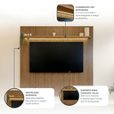 Ver imagem 3 de Painel para TV até 75 Polegadas Efeito Ripado 3D com LED 183x185,5 cm Liverpool Yescasa Marrom