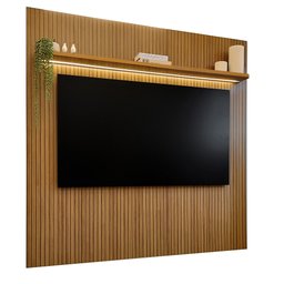 Painel para Tv até 75 Polegadas com Led 185cm Impressão 3d Ripada Liverpool Yescasa - 8