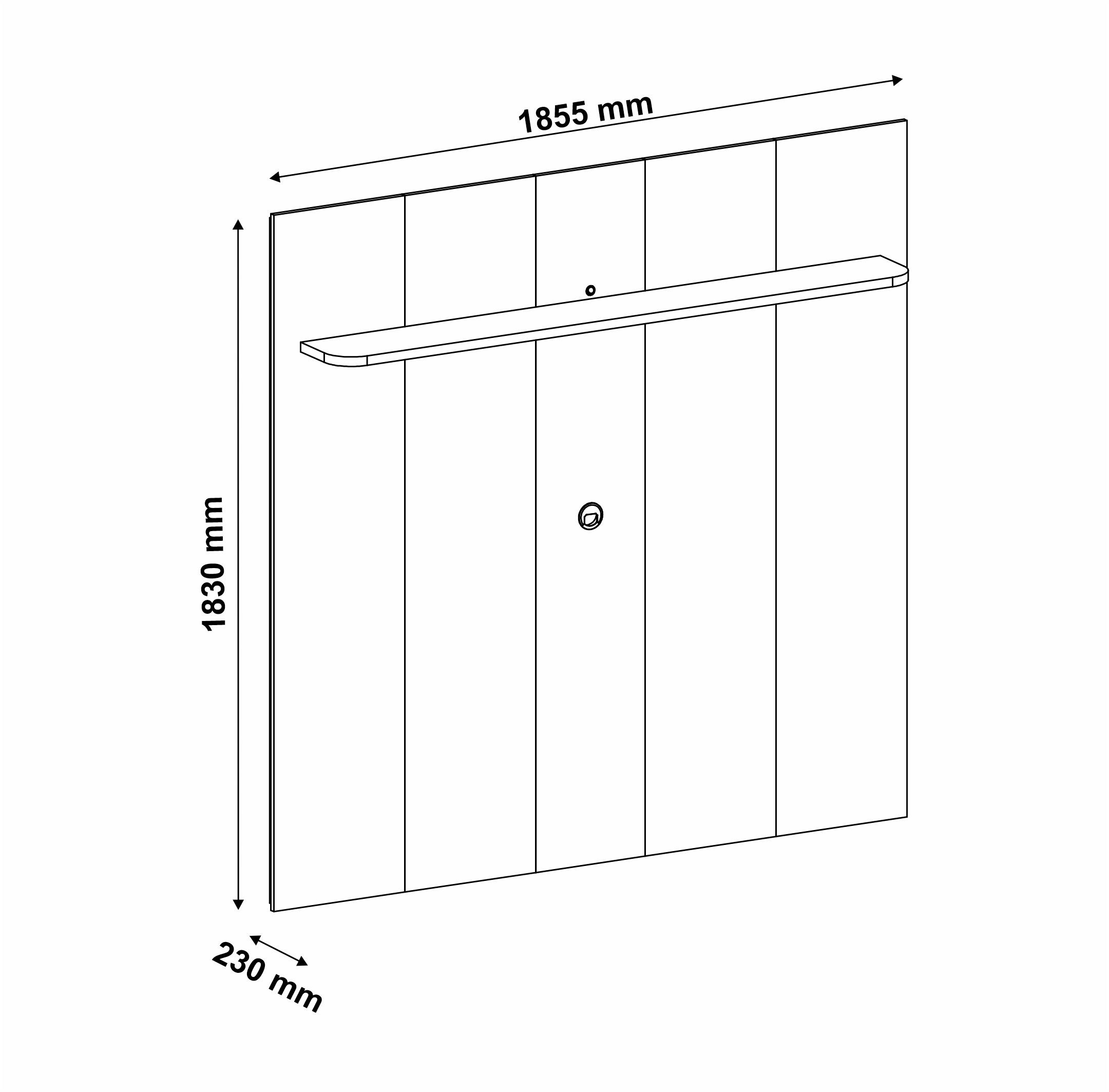 Painel Para TV até 75 Polegadas com LED 185cm Impressão 3D Ripada Liverpool Yescasa - 5