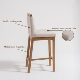 Conjunto 2 Banquetas Madeira Maciça Dani - 7