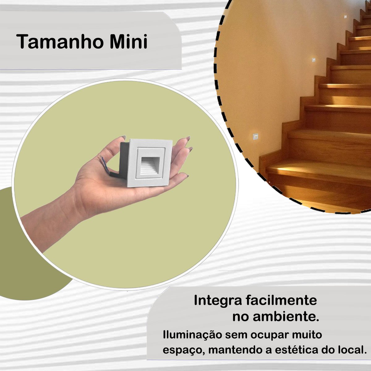 Balizador de Embutir Branco Mini de Parede Corredor Lup75 - 3