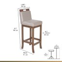 Ver imagem 3 de Kit 4 Banquetas Baixas em Madeira Maciça Florença