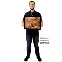 Ver imagem 2 de Quadro Decorativo Caixa Leão Tacolado Moldura Caixa 3cm Madeira sem Vidro 30 X 40cm