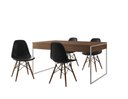 Ver imagem 1 de Conjunto Industrial Filadelfia 137x90 Ferro Branco Tampo Amendoa 4 Cadeiras Preto