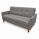 Ver imagem 4 de Sofá Cama 188cm Mari Linho Base Madeira Molas Bonnel - Cinza
