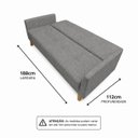 Ver imagem 7 de Sofá Cama 188cm Mari Linho Base Madeira Molas Bonnel - Cinza