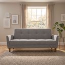 Ver imagem 1 de Sofá Cama 188cm Mari Linho Base Madeira Molas Bonnel - Cinza