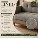 Ver imagem 2 de Sofá Cama 188cm Mari Linho Base Madeira Molas Bonnel - Cinza