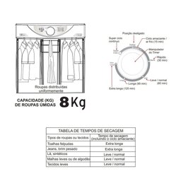 Secadora de Roupas Fischer Super Ciclo - 8kg Branca, 127v - Secagem Eficiente e Prática para Seu Dia - 4