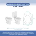 Ver imagem 3 de Assento Sanitário Tampa de Vaso Branco Resina Poliester Aries para Bacia Eternit