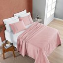Ver imagem 4 de Kit Cobre Leito Colcha Bouclê King Laise Bordada Micropercal 200 Fios 3 Peças - Sal Rosa