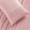Kit Cobre Leito Colcha Bouclê King Laise Bordada Micropercal 200 Fios 3 Peças - Sal Rosa - 2