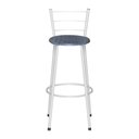 Ver imagem 5 de 2 Banquetas Alta Epoxi Branca Retro Azul Escuro